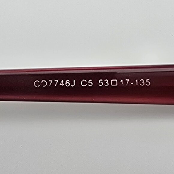 Christian Dior CD7746J C5 Red Rhinestone Semi Rimless Eyeglasses Frame w/ Case - Picture 10 of 16